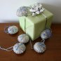 Handmade ombre blue snowflake felt country ornament on brown lot