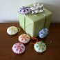 Handmade rainbow colorful snowflake felt ornament on white lot