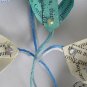 Recycled book page advent star Christmas ornament blue handmade