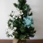 Recycled book page advent star Christmas ornament blue handmade