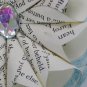 Flower recycled book page light blue green ornament handmade