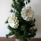 Flower recycled book page light blue green ornament handmade Flower recycled book page light blue green ornament handmade