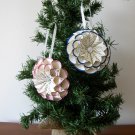 Flower recycled book page blue mauve paper ornament handmade Flower recycled book page blue mauve paper ornament handmade