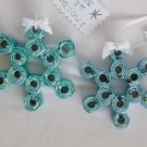Recycled magazine page ornament snowflake aqua baby blue lot Recycled magazine page ornament snowflake aqua baby blue lot