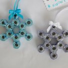 Recycled magazine page snowflake ornament blue light purple lot