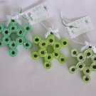 Recycled magazine page ornament green snowflake lot handmade