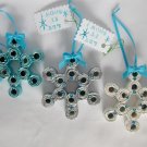 Recycled magazine page ornament blue silver white snowflake lot Recycled magazine page ornament blue silver white snowflake lot