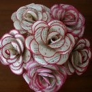 Recycled book page red rose paper flower bouquet lot handmade Recycled book page red rose paper flower bouquet lot handmade