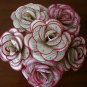 Recycled book page red rose paper flower bouquet lot handmade