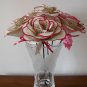 Recycled book page red rose paper flower bouquet lot handmade