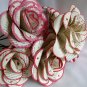 Recycled book page red rose paper flower bouquet lot handmade