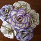 Recycled book page purple rose paper flower bouquet lot Recycled book page purple rose paper flower bouquet lot