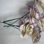 Recycled book page purple rose paper flower bouquet lot