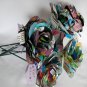 Recycled comic strip page dark colorful rose paper flower bouquet