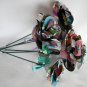 Recycled comic strip page dark colorful rose paper flower bouquet