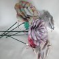 Handmade paper rose light purple grey pink heart stripe flower bouquet