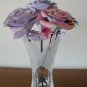 Handmade paper rose peach light purple flower bouquet