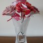 Handmade paper rose red yellow orange paper flower bouquet