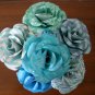 Handmade paper rose aqua blue flower bouquet handmade