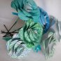 Handmade paper rose aqua blue flower bouquet handmade