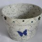 Recycled magazine bowl white and black print purple butterfly hamdmade