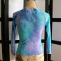No Appt Necessary blue aqua purple cinched tie dye 3/4 sleeve top S