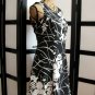 DBY Ltd black white flower lace up back fit and flare dress size 5