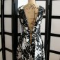 DBY Ltd black white flower lace up back fit and flare dress size 5