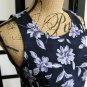 DBY Ltd navy blue purple flower lace up back fit and flare rayon dress size 5/6