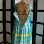 Pulse aqua blue yellow white flower empire waist dress M