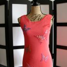Drapers and Damons orange butterfly iridescent sequin top S