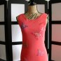 Drapers and Damons orange butterfly iridescent sequin top S