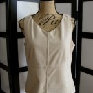 Kathy Ireland light brown microfiber V neck sleeveless top S Kathy Ireland light brown microfiber V neck sleeveless top S