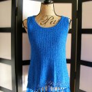 August Silk NWT royal blue fringe crochet knit swim cover tank top S August Silk NWT royal blue fringe crochet knit swim cover tank top S
