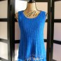 August Silk NWT royal blue fringe crochet knit swim cover tank top S