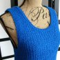 August Silk NWT royal blue fringe crochet knit swim cover tank top S