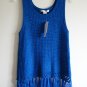 August Silk NWT royal blue fringe crochet knit swim cover tank top S