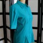 Como Stretch aqua blue fitted cinched at waist short sleeve top S