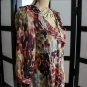 AGB brown orange red empire empire waist ruffle 3/4 sleeve top tank S
