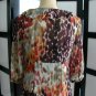 AGB brown orange red empire empire waist ruffle 3/4 sleeve top tank S