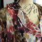 AGB brown orange red empire empire waist ruffle 3/4 sleeve top tank S