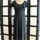 Liz Claiborne black ruffle empire cummerbund waist evening dress size 6 Liz Claiborne black ruffle empire cummerbund waist evening dress size 6