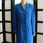 Talbots NWT retro royal blue silk tie front long sleeve shirt dress size 6