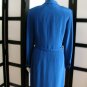 Talbots NWT retro royal blue silk tie front long sleeve shirt dress size 6