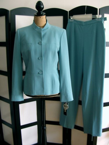 Kaspar NWT blue jacket blazer pants suit size 6 and 4 mismatch 2 pc set