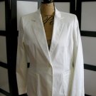 Liz Claiborne white cotton stretch fitted long sleeve jacket blazer size 8 Liz Claiborne white cotton stretch fitted long sleeve jacket blazer size 8