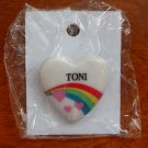 Toni name pin ceramic heart rainbow vintage Toni name pin ceramic heart rainbow vintage