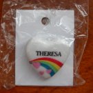 Theresa name pin ceramic heart rainbow vintage Theresa name pin ceramic heart rainbow vintage