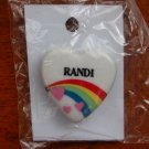 Randi name pin ceramic heart rainbow vintage Randi name pin ceramic heart rainbow vintage
