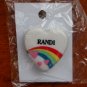 Randi name pin ceramic heart rainbow vintage
